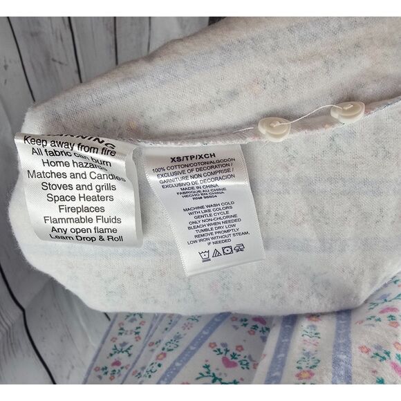 Lanz of Salzburg Flannel Nightgown XS Floral Long Cottagecore Granny Prairie - Picture 10 of 10